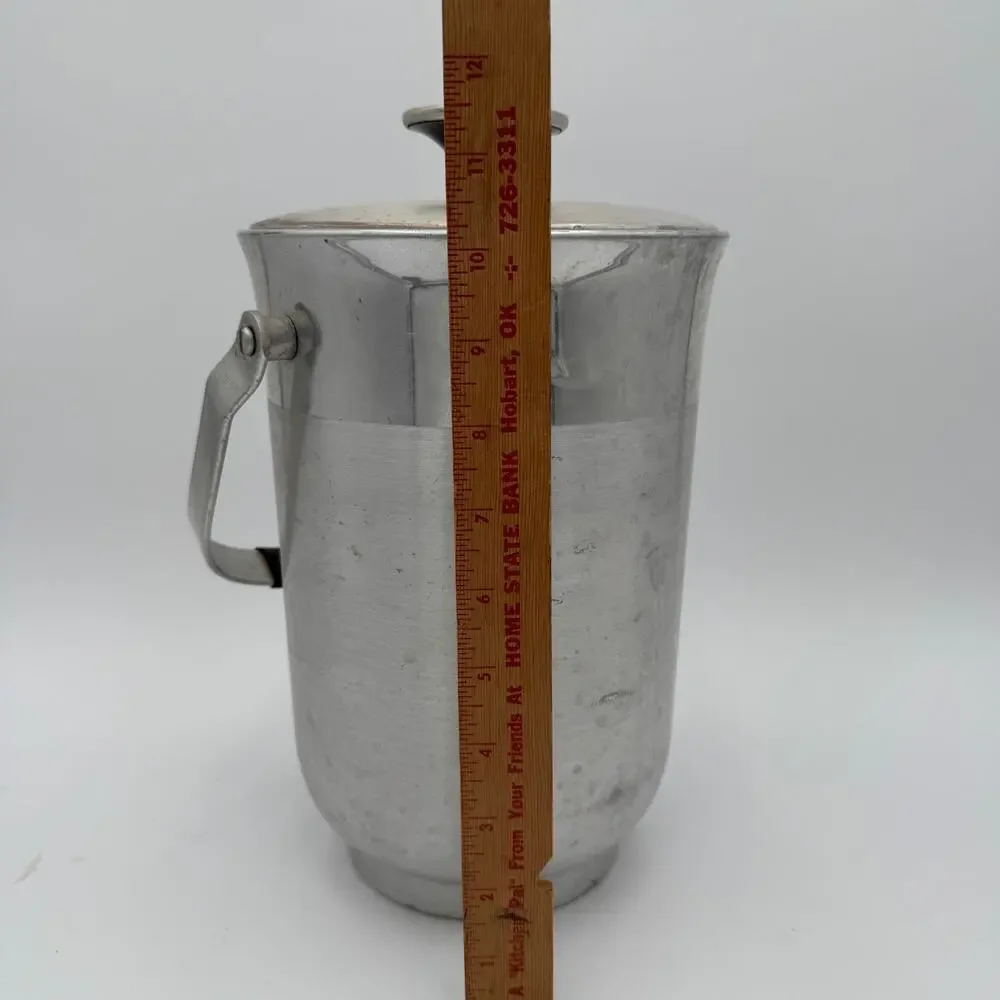 Vintage Aluminum Ice Bucket,  Mid Century 12